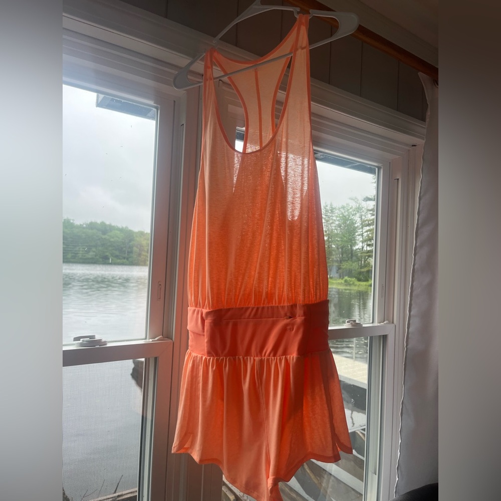 Free people Vibrant Orange Runsie Romper